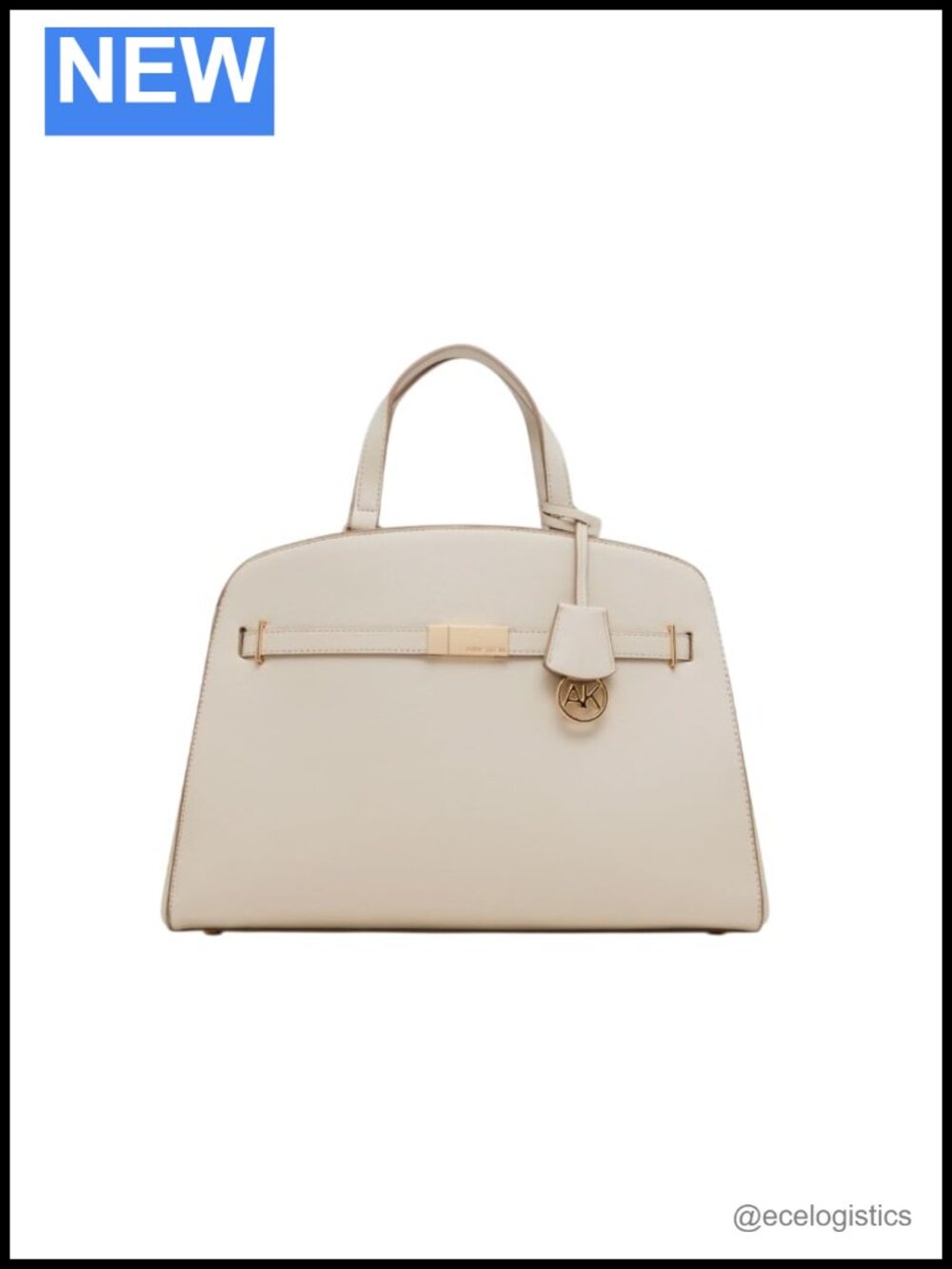 Large Faux Leather Belted Satchel Handbag with Crossbody Strap